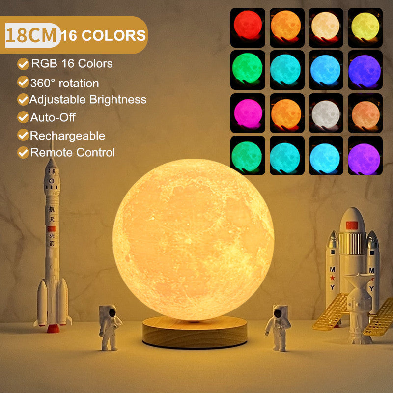 Magnetic Floating 3D Moon Lamp - Levitating LED Night Light with Touch Controlll