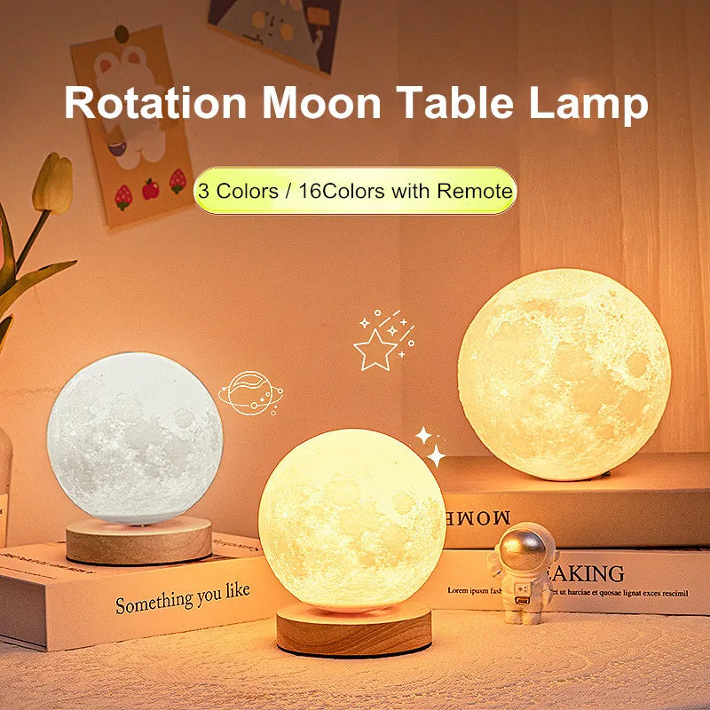 Magnetic Floating 3D Moon Lamp - Levitating LED Night Light with Touch Controlll