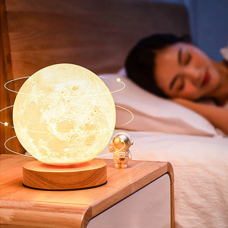 Magnetic Floating 3D Moon Lamp - Levitating LED Night Light with Touch Controlll