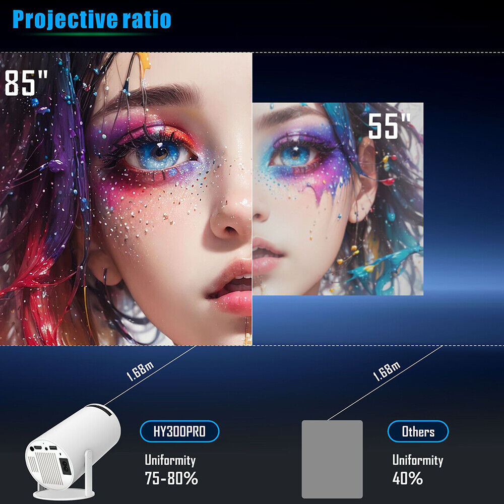 4K Smart Projector WiFi Bluetooth | Home Theater LED Mini Beamer