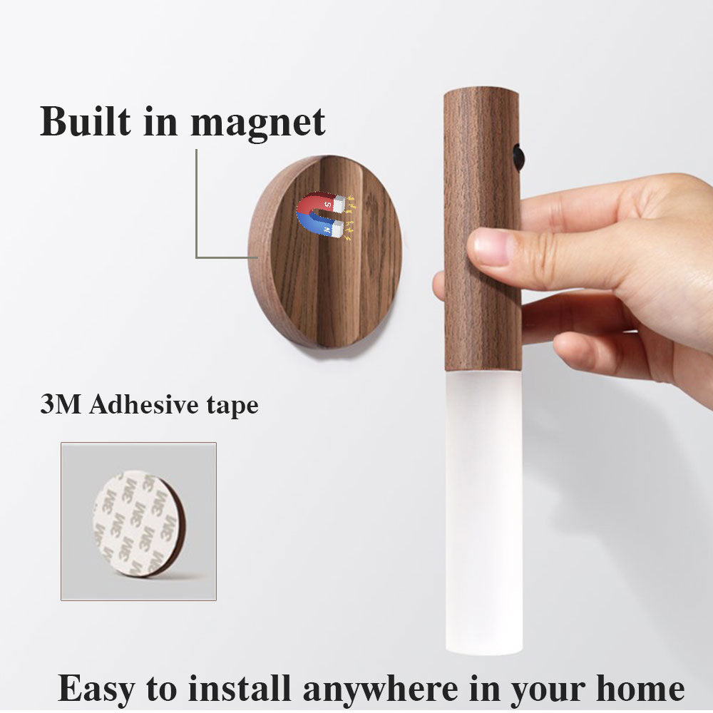 Magnetic Motion Sensor LED Night Light – Wireless USB Rechargeable Lamp for Home & Cabinet