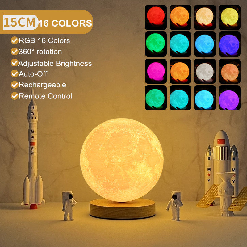 Magnetic Floating 3D Moon Lamp - Levitating LED Night Light with Touch Controlll