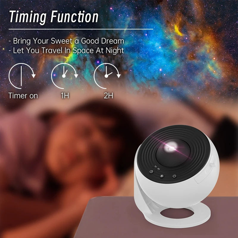 Galaxy Star Projector Lamp – 360° Rotating Night Light for Kids & Home Decor