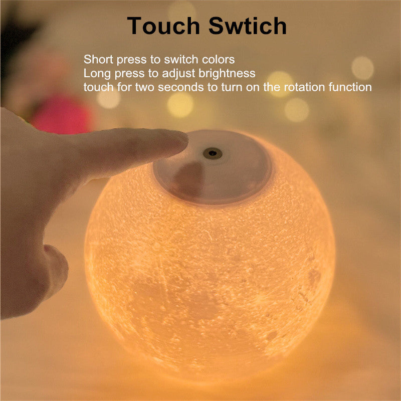 Magnetic Floating 3D Moon Lamp - Levitating LED Night Light with Touch Controlll