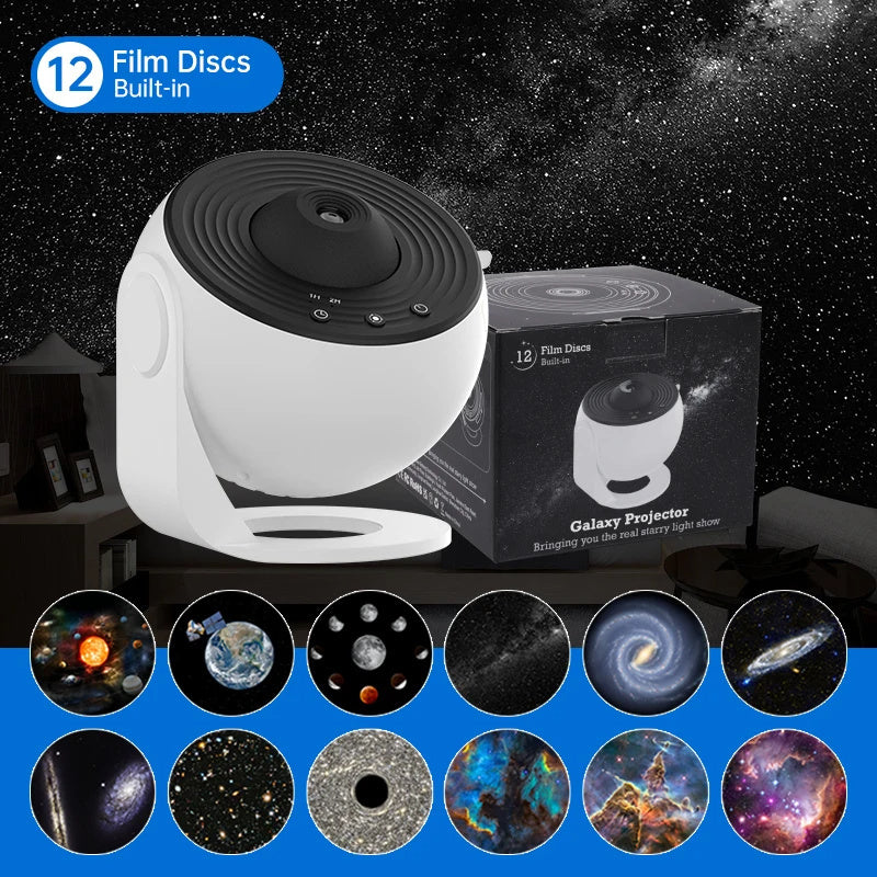 Galaxy Star Projector Lamp – 360° Rotating Night Light for Kids & Home Decor